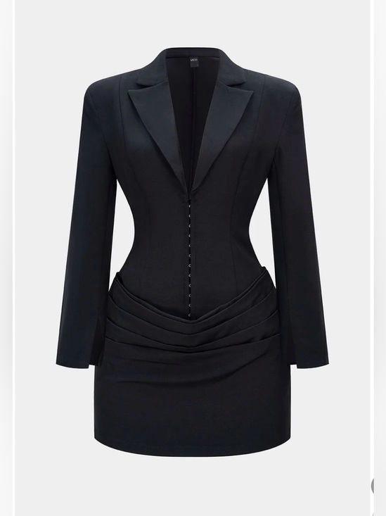 Micas Dresses & Skirts - Tailored Black Mini Dress with Structured Waist
